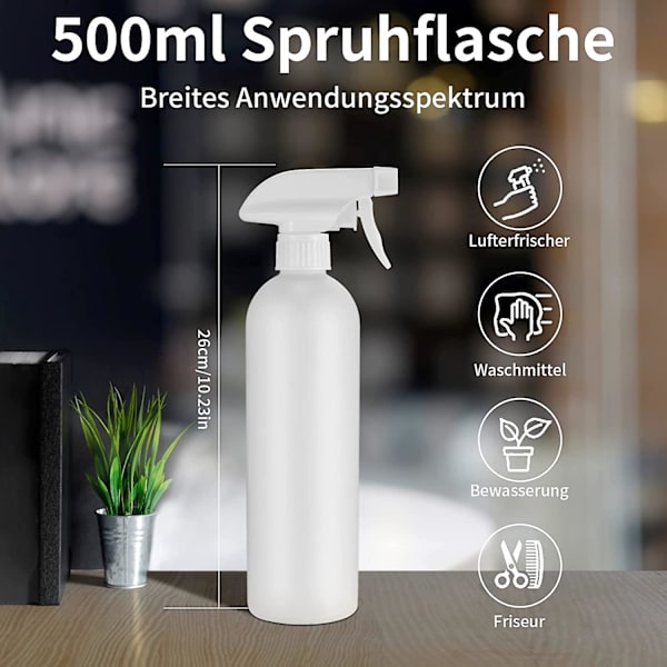 3 kpl suihkepulloja, 500 ml tyhjä suihkepullo, muoviset pumppupullot puutarhakasvien hiusten vesisumuttimeen