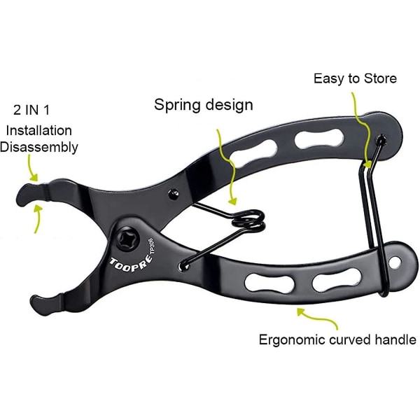 Kjededriftverktøy,sykkelkjedetang 2-i-1-kjedeverktøy Minisykkelreparasjonsverktøysett med kjedekroklinkklemmetang for 6/7/8/9/10 kjede
