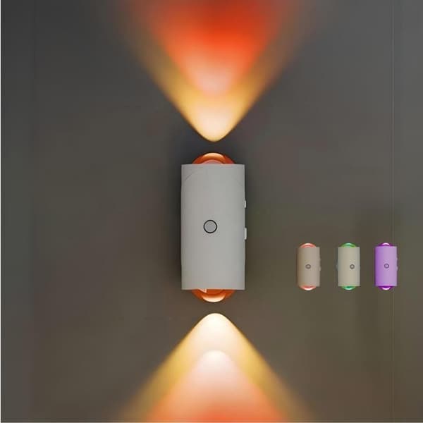 Bevegelsessensor nattlampe, USB Type-C lading, magnetisk stativ, neonfargeskiftende, hvit