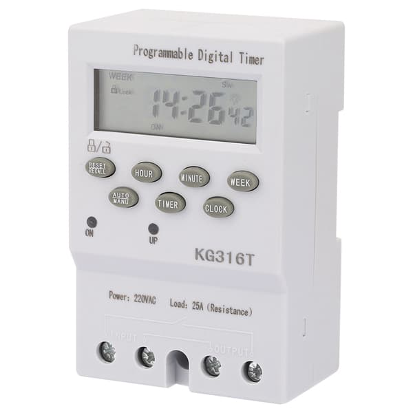 KG316T 220V Mikrocomputer Tidsstyringskontakt Programmerbar Automatisk Digital Timer