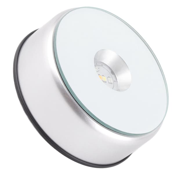 Fargerike LED-krystallskjermstativ med US-adapter - Sølv