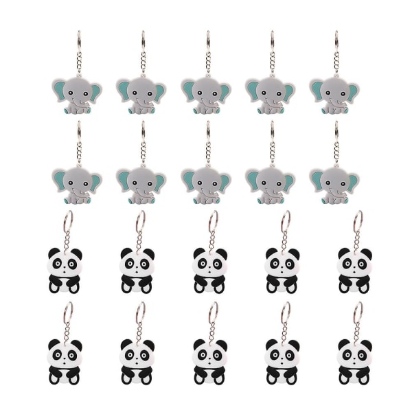 Tecknade nyckelringar Elephant Creative Panda Panda Nyckelringar Nyckelhängen Kreativa presenter till handväska