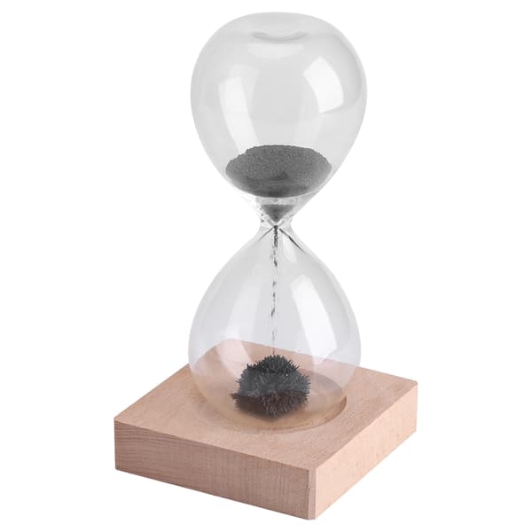 Magnetisk sandtimer timeglass trebase hjemmekontor skrivebordsdekorasjon