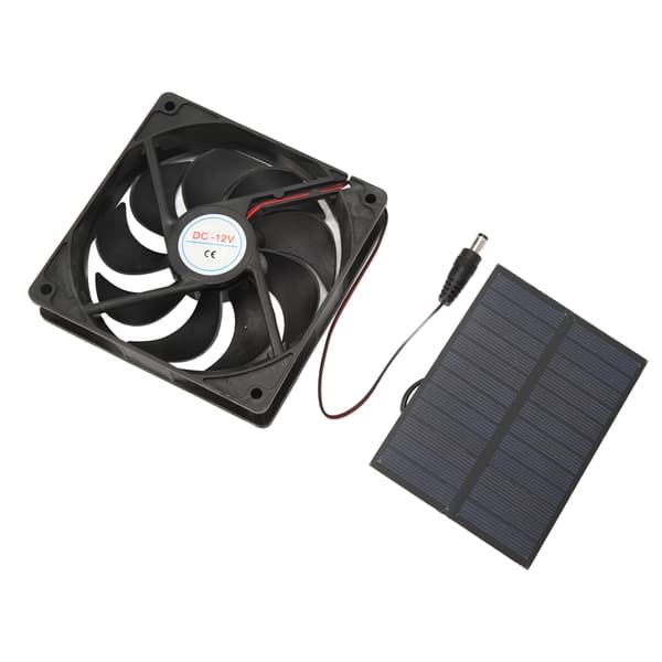 Utomhus Solpanel Fläkt Kit Monokristallint Kisel 12V 3W för Husvagnar Campare Toaletter Djurhus