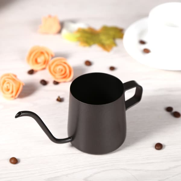 Sort rustfrit stål Gooseneck Hæld Over Kaffekedel 250ml