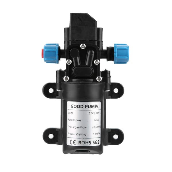 12V 60W mikromembranvattenpump 5L/min för husvagn, camping, båt
