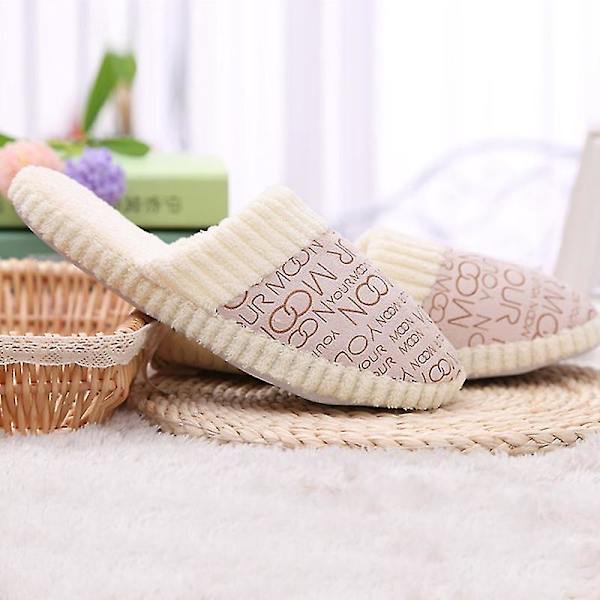 Dame Memory Foam Vinter Hjemmesko Beige 42-43