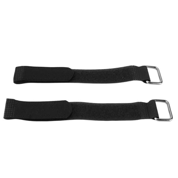 2 stk. nylon fastgørelsesstropper 20x200 mm justerbart elastisk cykelorganiseringsbælte sort