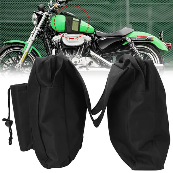 Polyester Sort Motorcykel ATV Hængetaske Front Sadel Opbevaringspose til Strandbuggy Snescootere