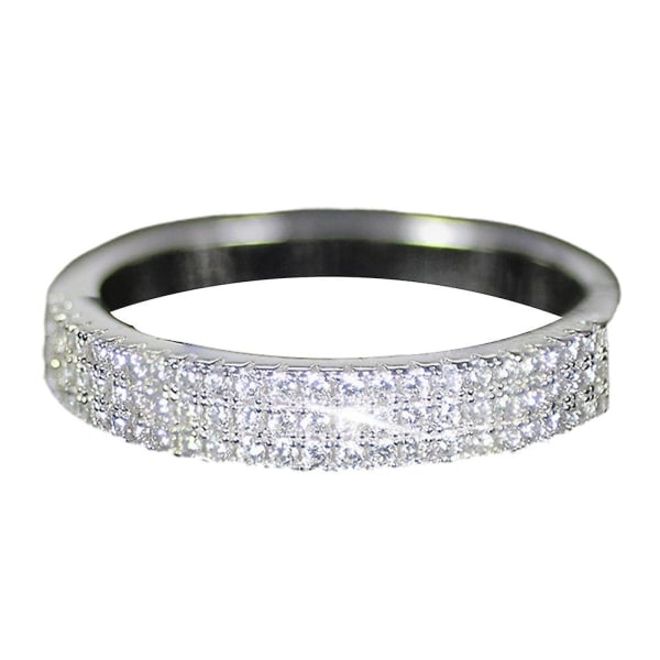Luksus Kvinner Flerlags Rhinestone Innlagt Finger Ring Bryllupsfest smykker Gave US 7