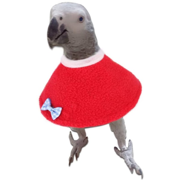 Red S Pet Bird Papegøye Anti-Bite Hårkrage Klær Elizabeth Cape Klær