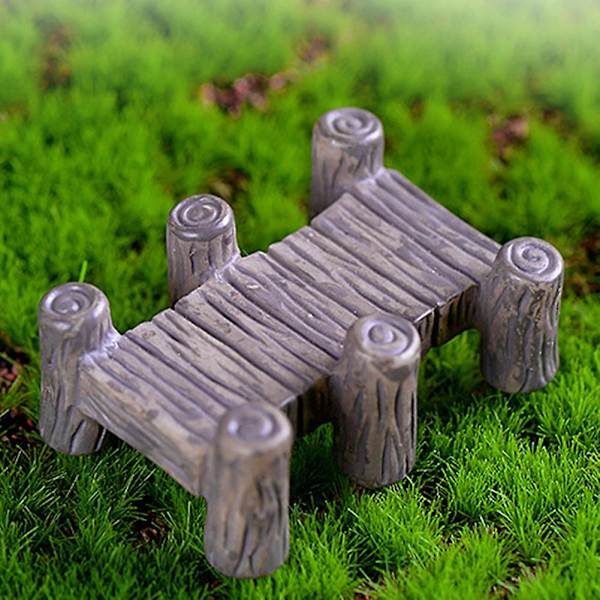 5 stk Mini Bridge Miniatyr Landskap Fairy Statue Figur Modell Håndverk Hage Dekor