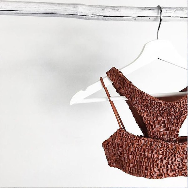 Kvinder Sommer Crinkle Bikini Sæt Plain Badetøj Badedragt Orange S