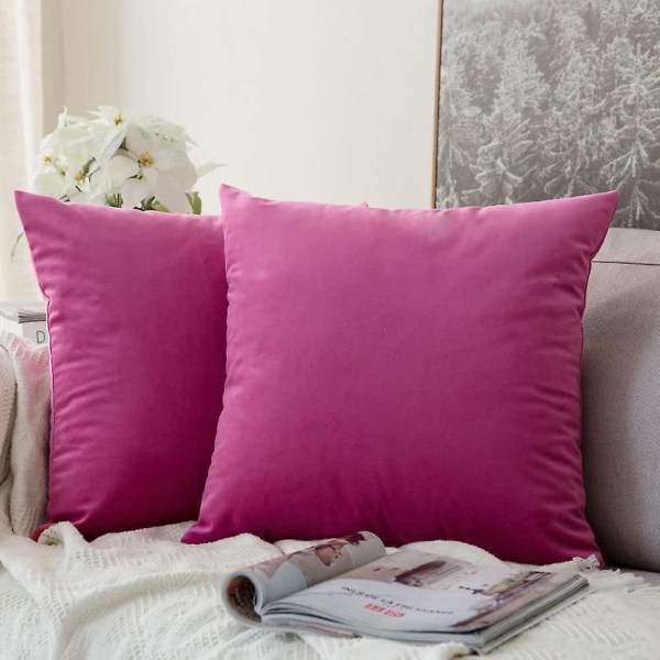 Sæt med 2 fløjlspudebetræk Dekorativ sofa Pudebetræk Super Glat Blød Komfortabel dekoration Hjem Stue Soveværelse Til Sofa 35x35cm Gul