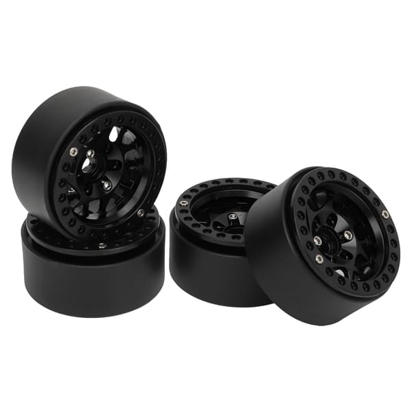 4 stk. Universal Aluminium Legering 1.9in RC Crawler Beadlock Fælge til SCX10 II Sort