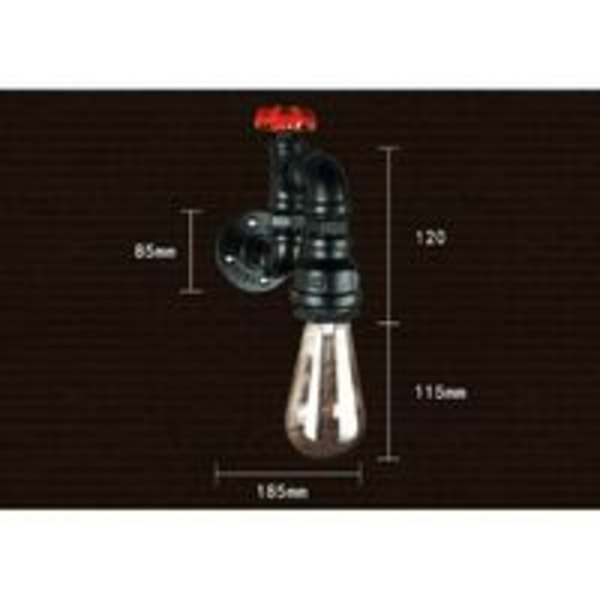 Industriel Loft Væglampe Vandrør Pibe Retro Sort Jern Lysekrone Lampe Lys til Stue