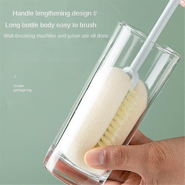 Svampkoppborste Termoskopp Rengöringskopp Artefakt Multifunktionell Långskaftad Vattenkopp Rengöring long handle752