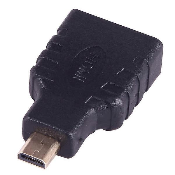 Micro HDMI uros-HDMI naarasadapteri (kullattu)(musta) Svart