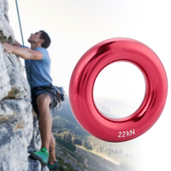 Rød Aluminium Legering Rappel Klatrering Perfekt Spænding O Ring