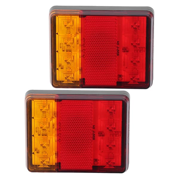 2 stk. 12V 8LED Trailer Baglygte Bremselys Blinklys til Campingvogn UTE Camper ATV