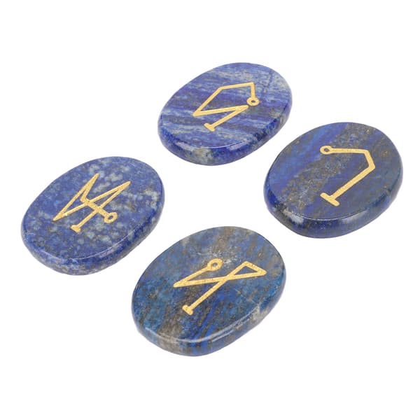 Indgraverede håndsten polerede runde bærbare lommesten til Reiki healing meditation Lapis Lazuli