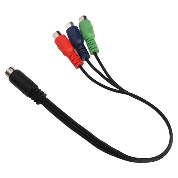 MINI DIN 9-nastainen uros - 3 RCA naaras RGB-videoadapterikaapeli 11,8 tuumaa