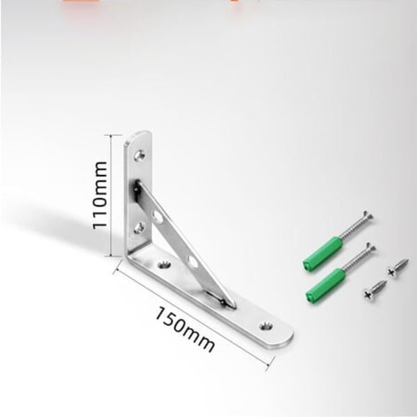 150 mm ruostumattomasta teräksestä valmistetut taitettavat hyllyt, kokoontaitettava seinähylly, kolmiomainen tukikehys, pöydille, penkeille ja hyllyille