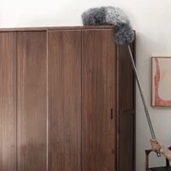 5 i 1 Duster Duster Teleskopisk Wolf Head Teleskop Duster, vaskbar/sammenleggbar mikrofiber Duster wit