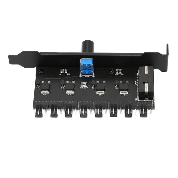 12V 3Pin 4Pin 8-kanals fläkthastighetskontroller med ratt för dator CPU-chassi IDE-gränssnitt