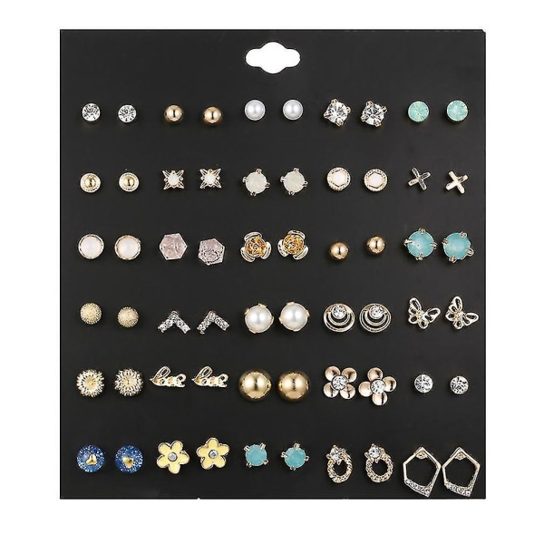 30 par örhängen set Blomma fjäril strass legering zirkon smycken för bröllop