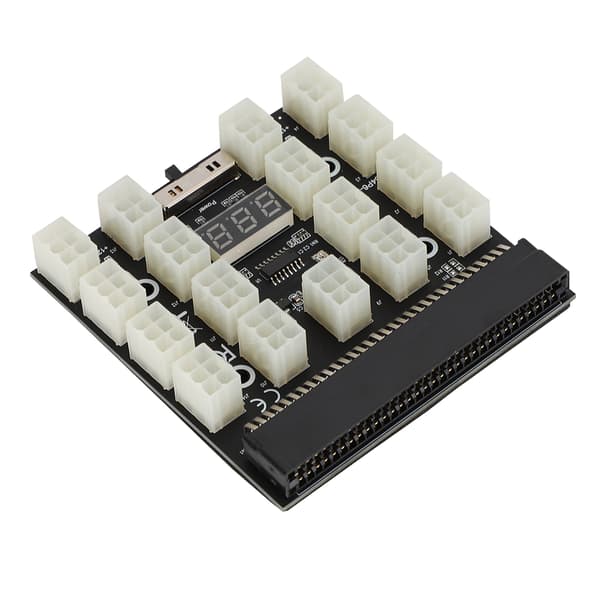 PCI E 17x 6pin 12V Mining Server Strømforsyning Adapter Konverteringskort LED Display