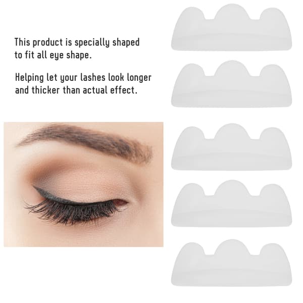 5 par silikone øjenvippe permanent puder løfteskjold patch makeup værktøj