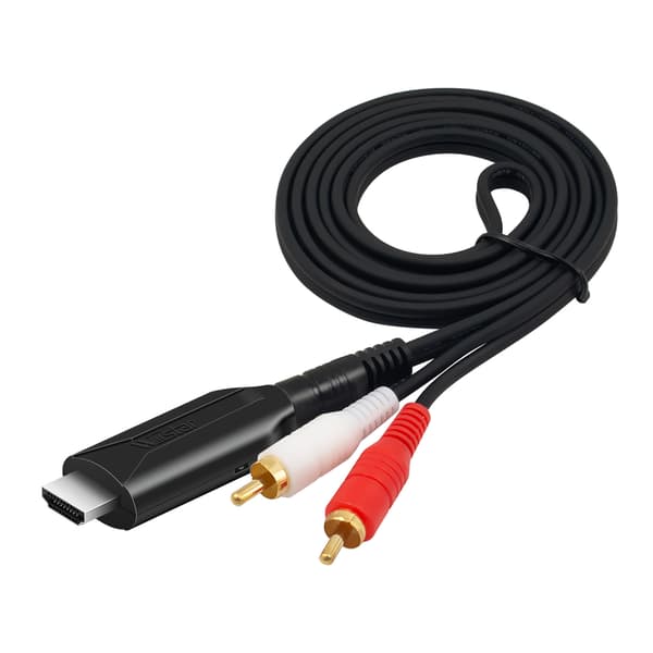 HDMI ARC til RCA Lydudtrækker Adapterkabel, HDMI ARC til 2RCA V/H Analog Lydkonverter til Højttalere Soundbar Lydsystem