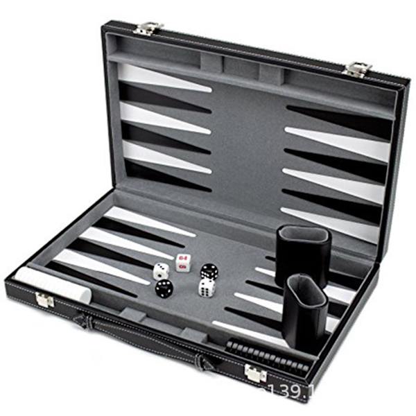 Bärbart hopfällbart backgammon brädspel set för barn vuxna rese schack
