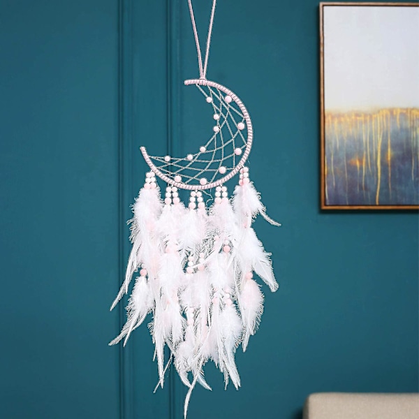 Käsintehty höyhenhöyhenanturi Light Dream Catcher -lahja