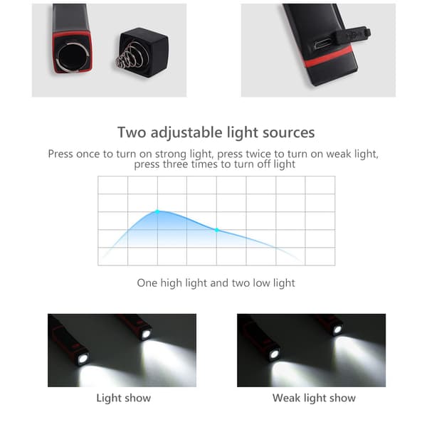 LED Leselys for Nakke, til Seng, Strikking, Løping, Camping, Reparasjon, Avtakbart Boklys