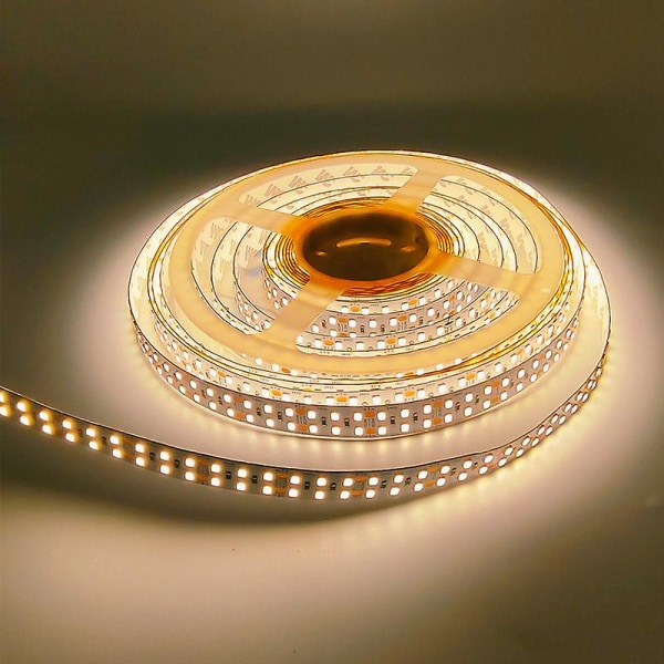 24v varm hvid LED-strip 3000k, 15m vandtæt Ip67 dobbelt række LED 2835 Smd striplys til køkken