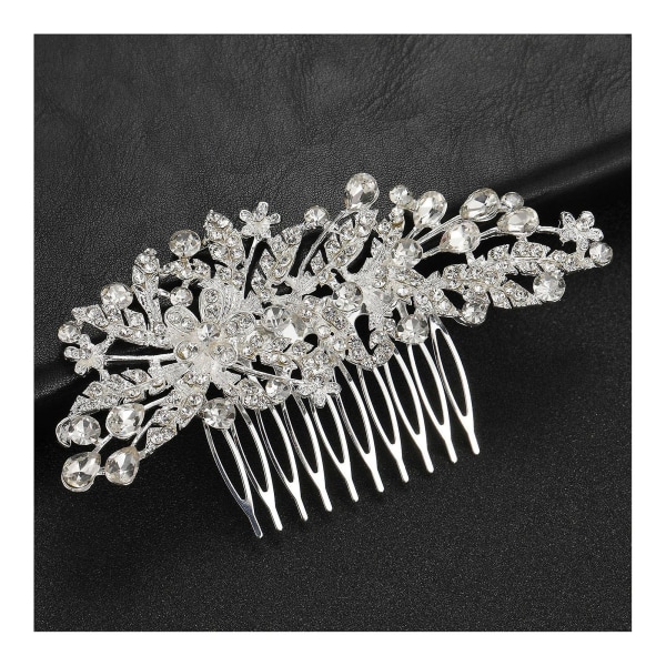 Hårkam Legering Innlagt Rhinestone Butterfly Leaf Comb Daglig Uformelt Hodeplagg 4