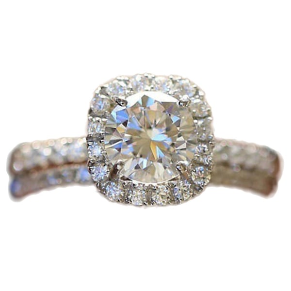 2 stk/sett Luksus Kvinner Forlovelse Bryllup Rhinestone Innlagt stabling Ring smykker US 10