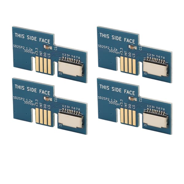 Konsoll Micro SD-kortadapter Minnekortleser for GameCube SD2SP2 SDLoad SDL 4 stk blå