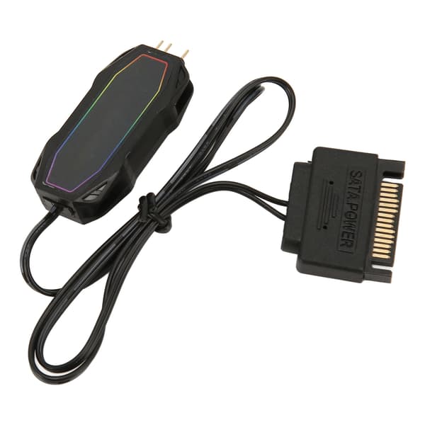 ARGB PC-viftekontroller 5V 3-pinners SATA-strøm Auto Hastighet Lysstyrke Mini