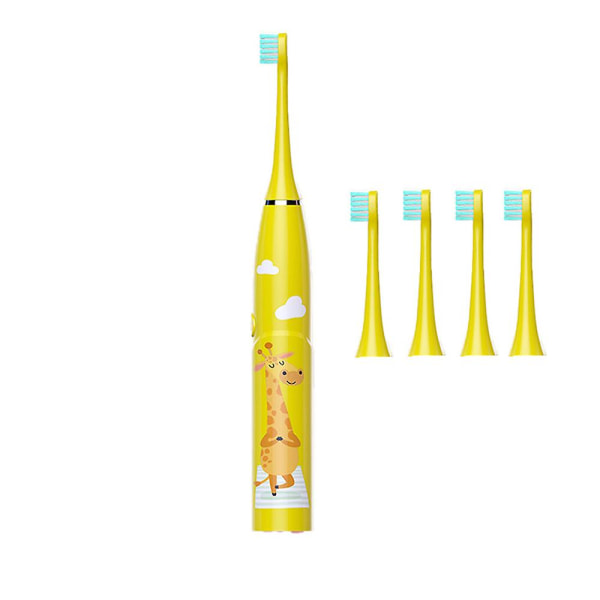 Elektriske tannbørster for barn med 6 børstehoder Yellow