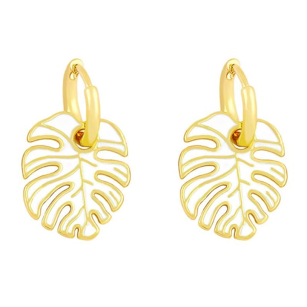 Øreringe Vintage Zircon Leaf Fashion smykker Ac9151 white
