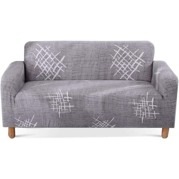 Stretch sohvan cover Universal elastinen sohvan cover asennettu sohvasuoja (tummanharmaa, 2 istuttava)