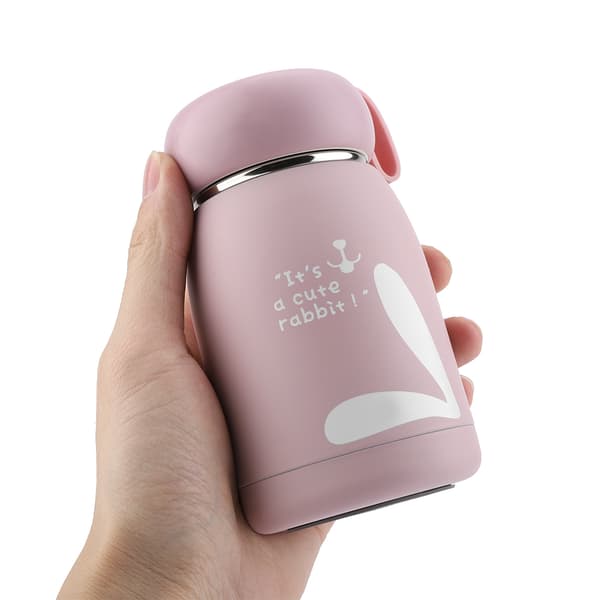 Sød Kanin Mønster Pink Rustfrit Stål Termokop