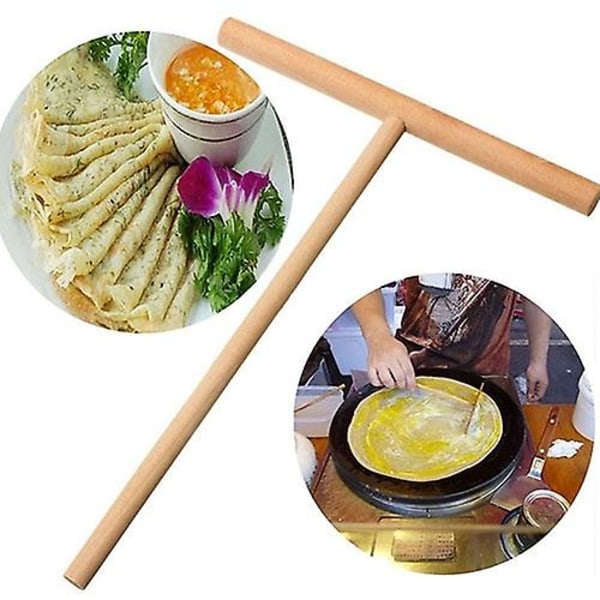 5st Crepe Maker Pannkakssmet Träspridarpinne Hem Köksverktygssats DIY