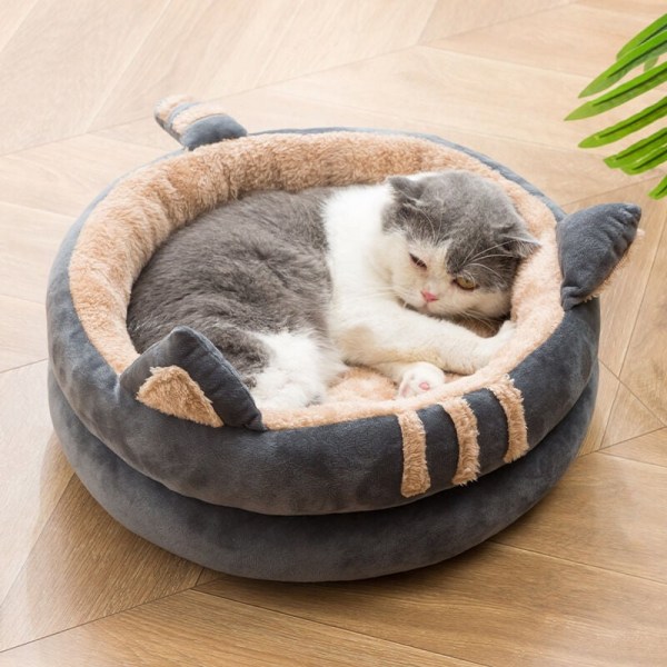 Katzenhaus Design Katzenohr Katzenhaus mit Bommel Katzenloch Velvet Cat Basket -patja kissoille ja pienille koirille P