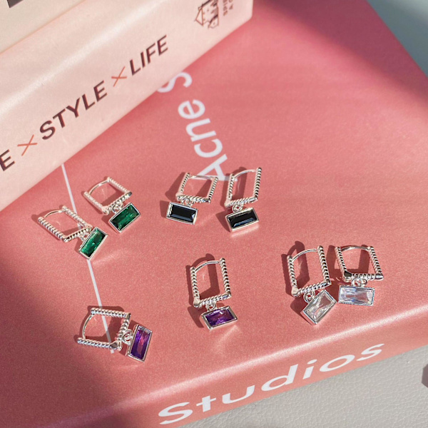 Ørering Geometry Stud S925 Sølv modesmykker Ac5346 white