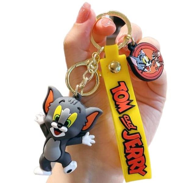 Dansende kat sød tegneserie anime killing nøglering tegneserie bil taske vedhæng lille gave nøgle vedhæng dukke taske tilbehør,