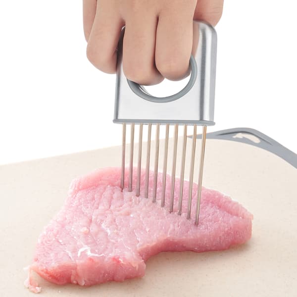Løkstativ i rustfritt stål, kutter, slicer, 10 pigger